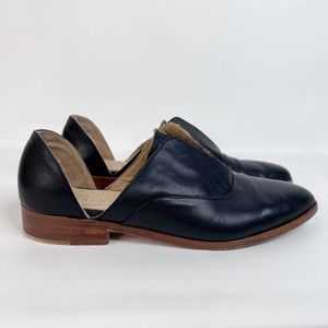 Nisolo Emma d'Orsay Oxford Shoe US size 9 Black Leather Slip On Flat